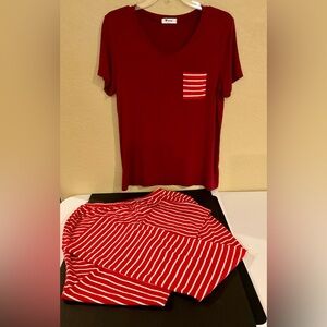 WOMENS M-ANXIU 2PC SHORT SLEEVED PJ SET. SIZE M